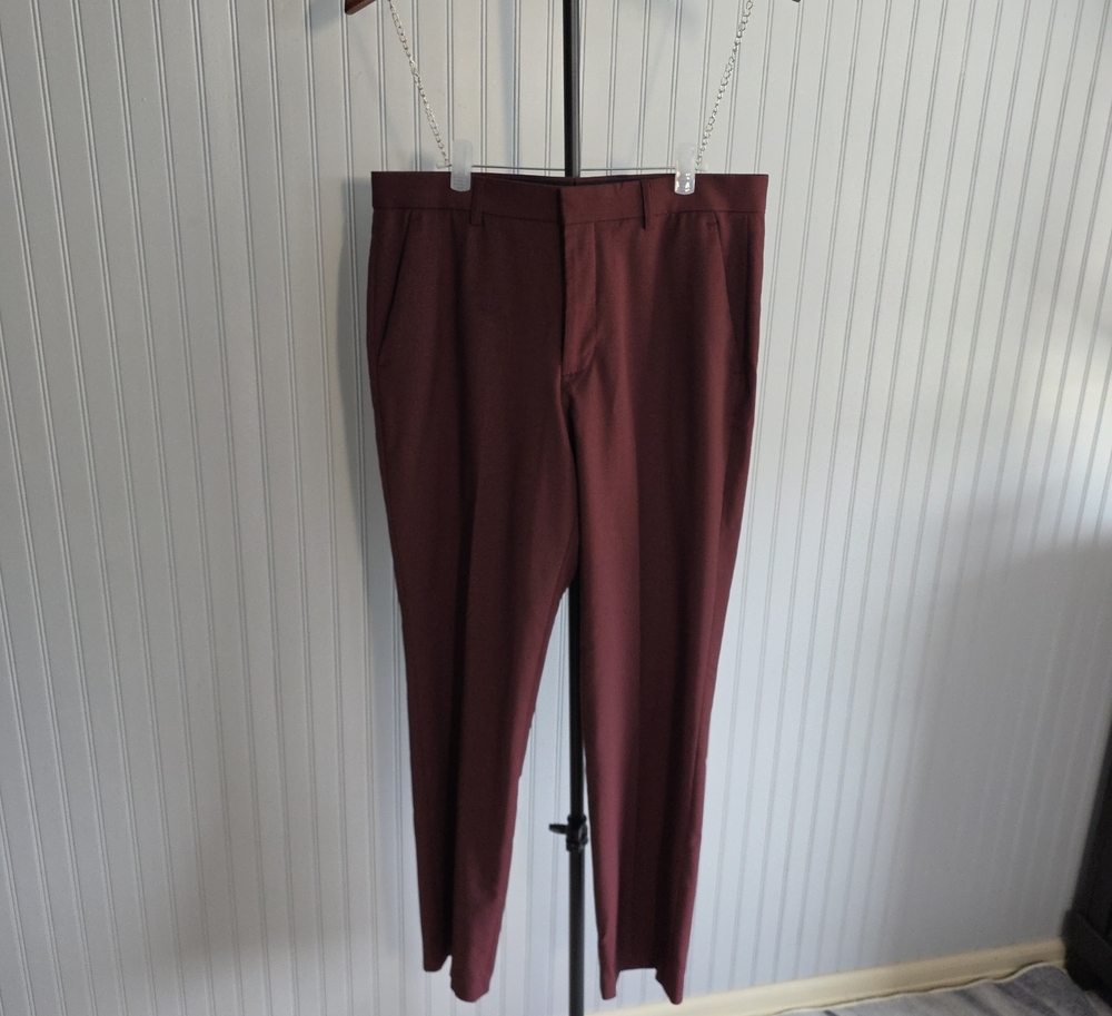 Express Men's Dress Pants in Deep Burgundy